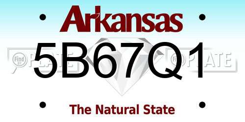 5B67Q1 Arkansas License Plate