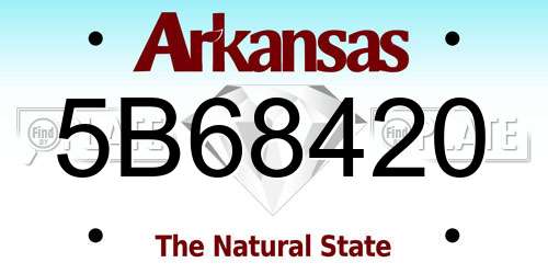 5B68420 Arkansas License Plate