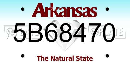 5B68470 Arkansas License Plate