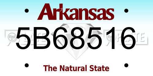 5B68516 Arkansas License Plate
