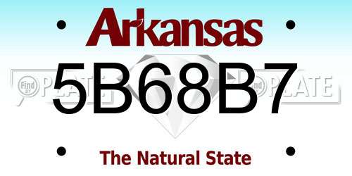5B68B7 Arkansas License Plate