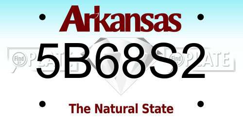 5B68S2 Arkansas License Plate