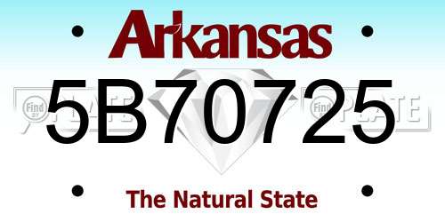 5B70725 Arkansas License Plate