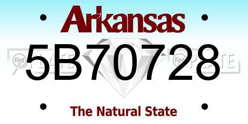 5B70728 Arkansas License Plate