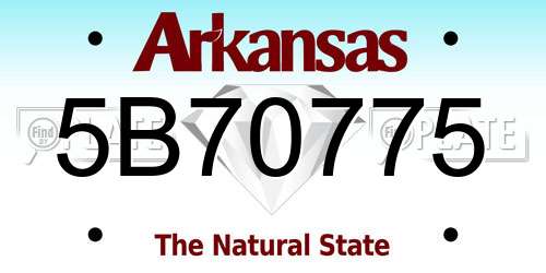 5B70775 Arkansas License Plate
