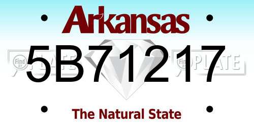 5B71217 Arkansas License Plate