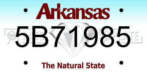 5B71985 Arkansas License Plate