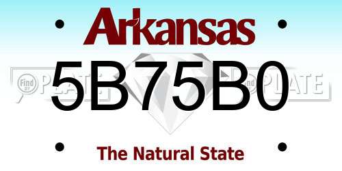 5B75B0 Arkansas License Plate