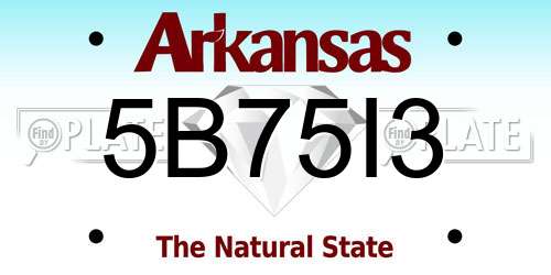 5B75I3 Arkansas License Plate