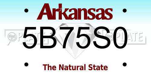 5B75S0 Arkansas License Plate