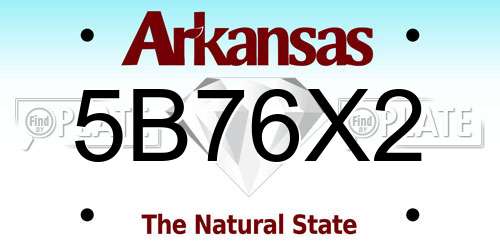 5B76X2 Arkansas License Plate