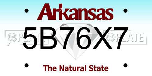 5B76X7 Arkansas License Plate