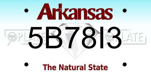 5B78I3 Arkansas License Plate