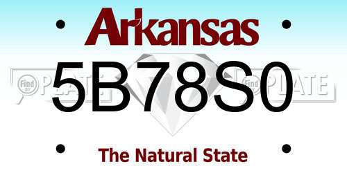 5B78S0 Arkansas License Plate