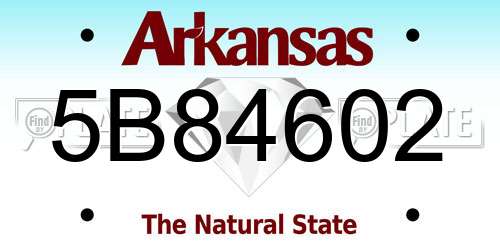 5B84602 Arkansas License Plate