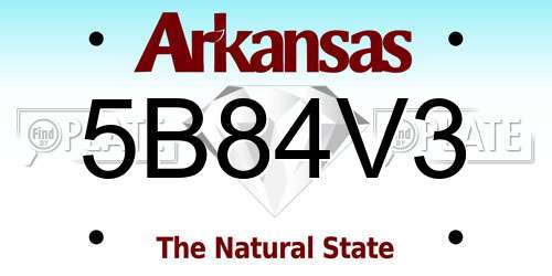 5B84V3 Arkansas License Plate