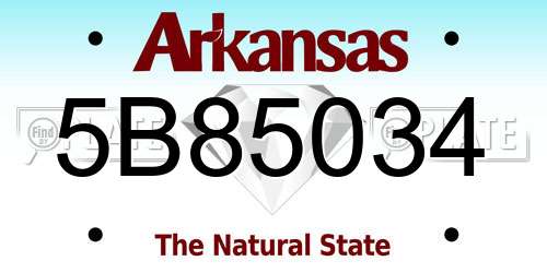 5B85034 Arkansas License Plate