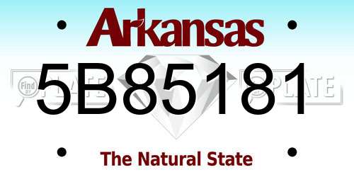 5B85181 Arkansas License Plate