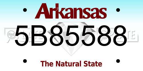 5B85588 Arkansas License Plate
