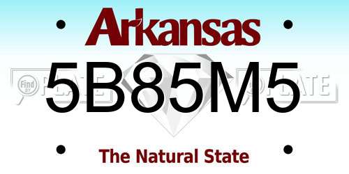 5B85M5 Arkansas License Plate