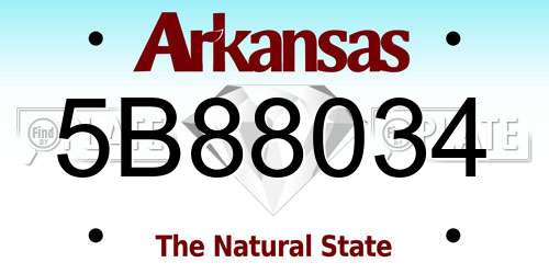 5B88034 Arkansas License Plate