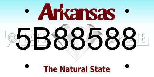 5B88588 Arkansas License Plate