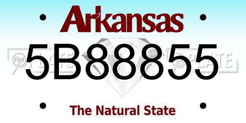 5B88855 Arkansas License Plate