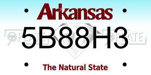 5B88H3 Arkansas License Plate
