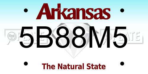 5B88M5 Arkansas License Plate