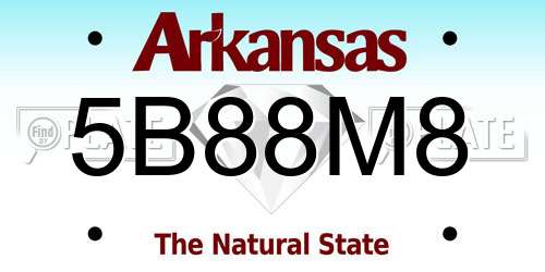 5B88M8 Arkansas License Plate