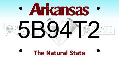 5B94T2 Arkansas License Plate