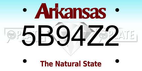 5B94Z2 Arkansas License Plate