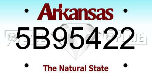 5B95422 Arkansas License Plate