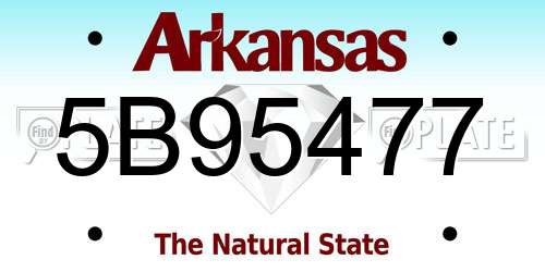 5B95477 Arkansas License Plate