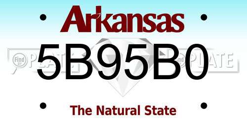 5B95B0 Arkansas License Plate