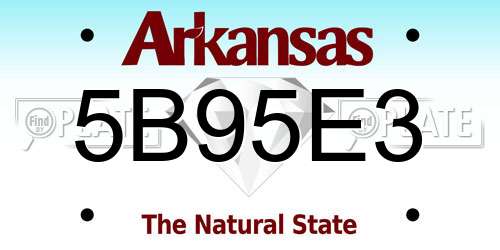 5B95E3 Arkansas License Plate