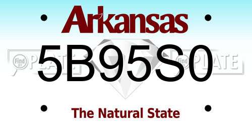 5B95S0 Arkansas License Plate