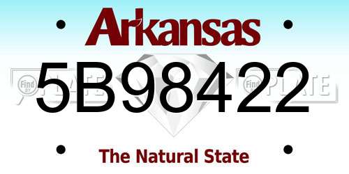 5B98422 Arkansas License Plate