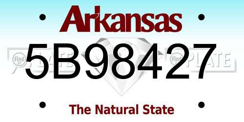 5B98427 Arkansas License Plate