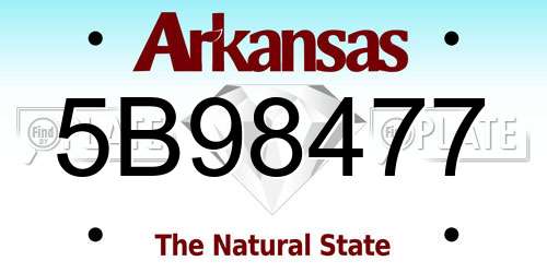 5B98477 Arkansas License Plate