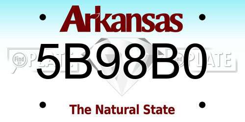 5B98B0 Arkansas License Plate