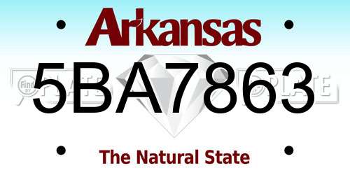 5BA7863 Arkansas License Plate