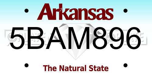 5BAM896 Arkansas License Plate