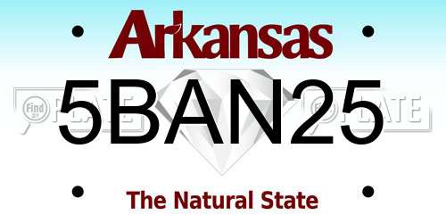 5BAN25 Arkansas License Plate