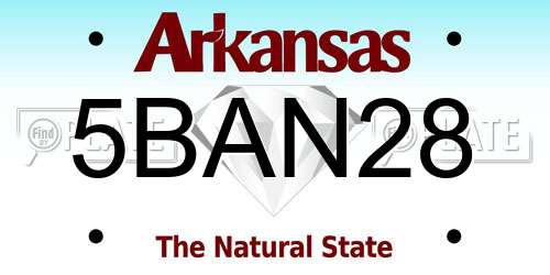 5BAN28 Arkansas License Plate