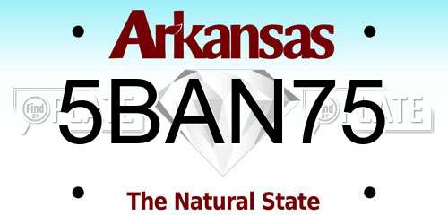 5BAN75 Arkansas License Plate