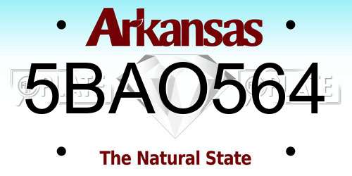 5BAO564 Arkansas License Plate