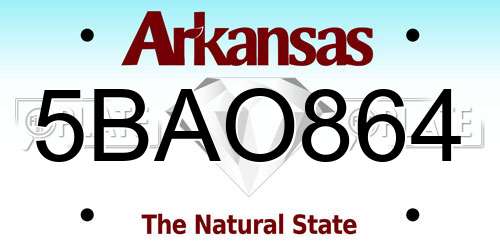 5BAO864 Arkansas License Plate