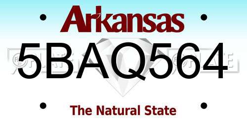 5BAQ564 Arkansas License Plate