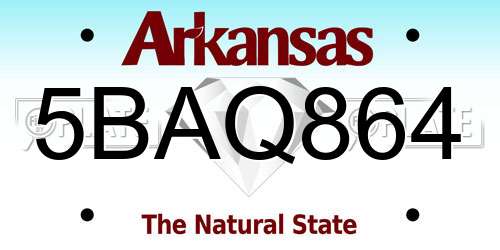 5BAQ864 Arkansas License Plate
